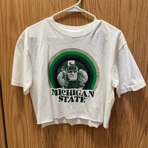Michigan State Sparty Cropped T-Shirt Sz S